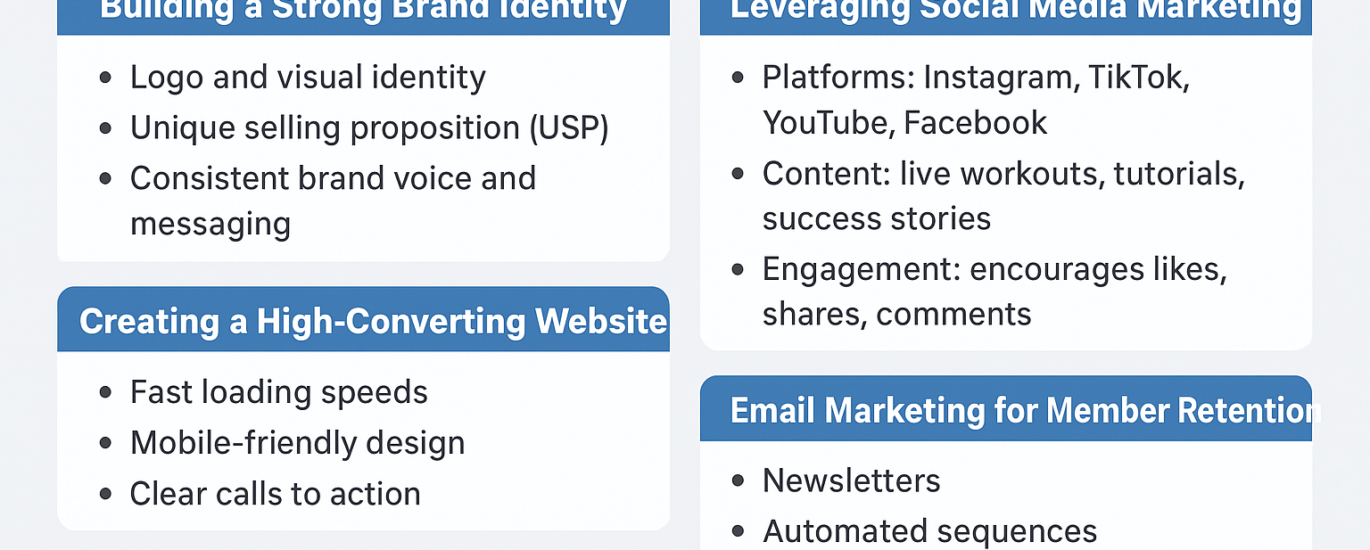 web-based vertical fitness studio marketing​